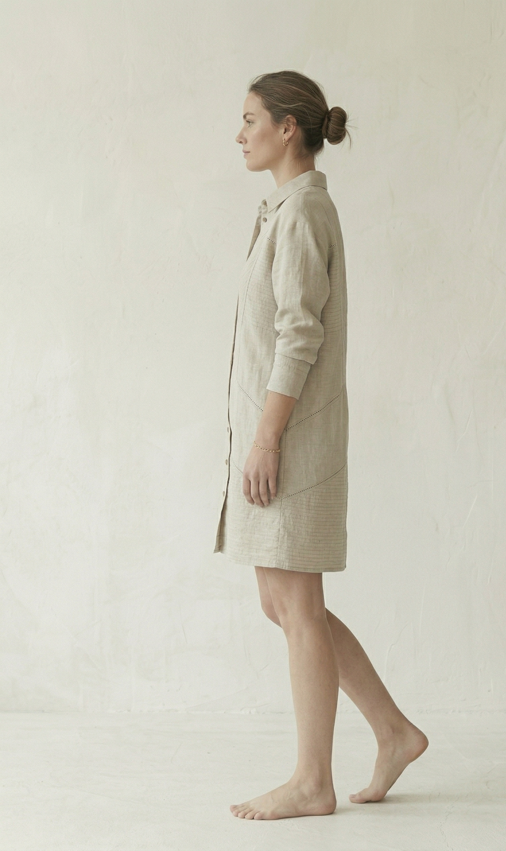 Natural Linen Shirt Dress