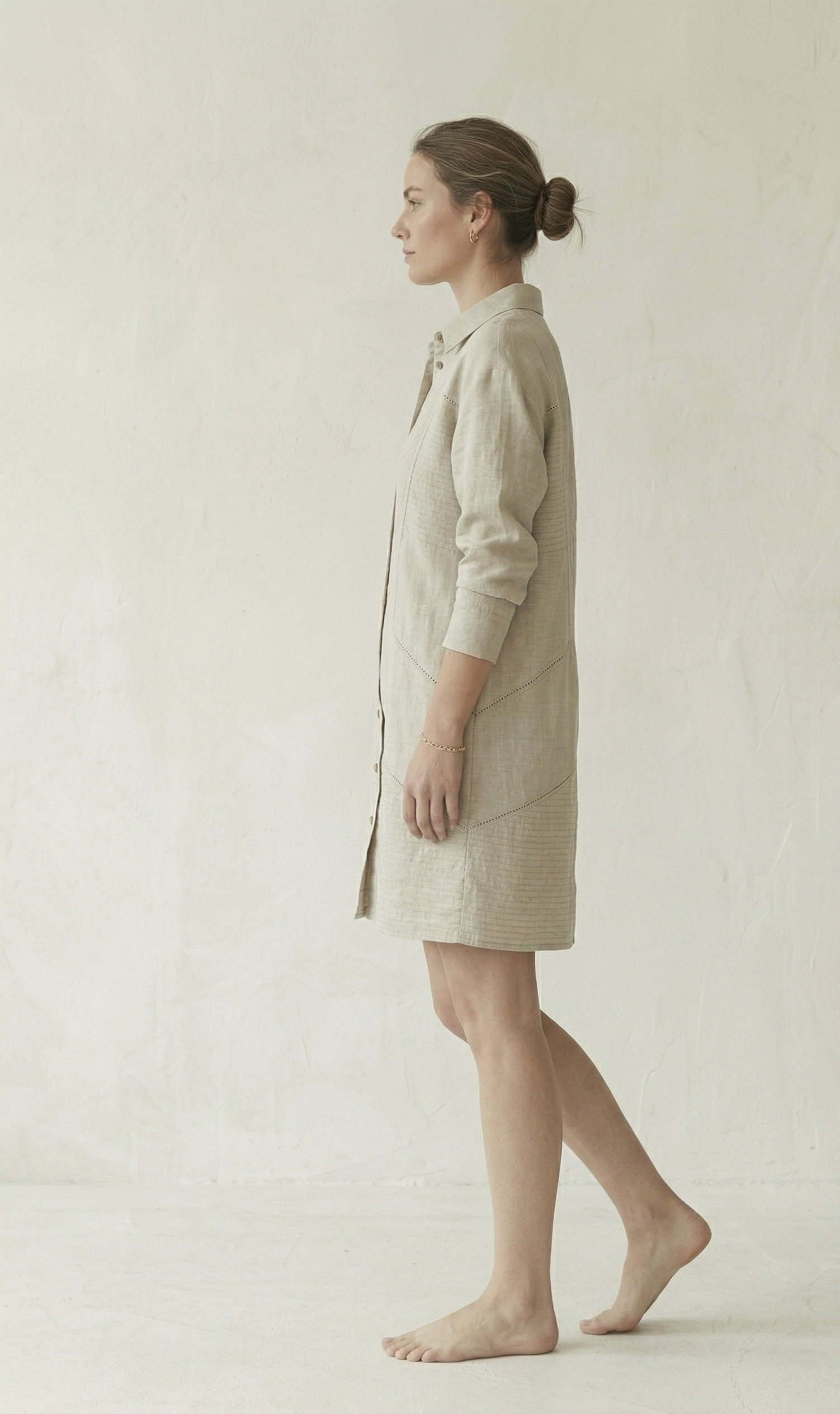 Natural Linen Shirt Dress