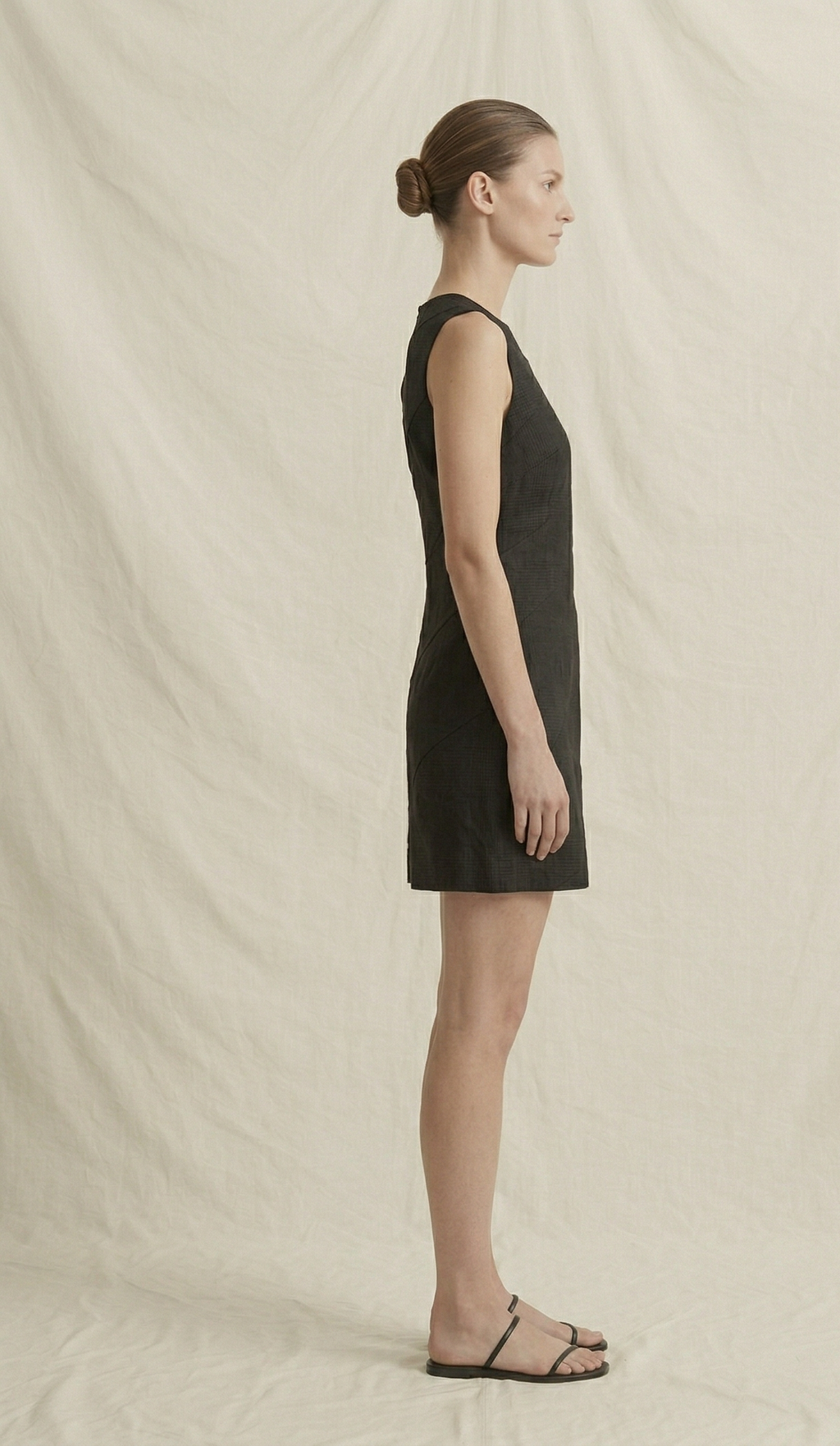 Black Linen Mini Dress
