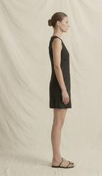 Black Linen Mini Dress