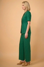 Emerald Green Linen Co-Ord Set for Women