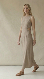 Natural Linen Maxi Dress