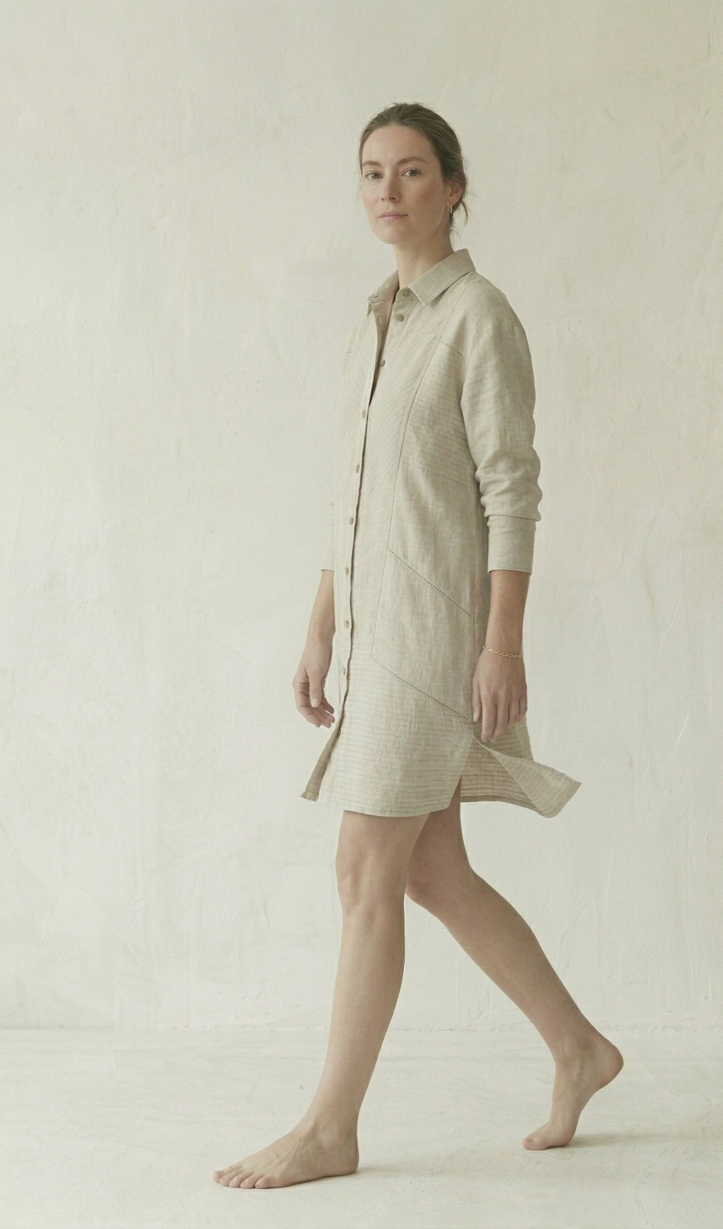 Natural Linen Shirt Dress