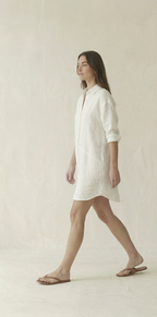White Linen Shirt Dress