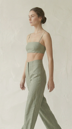 Sage Green Linen Matching Set
