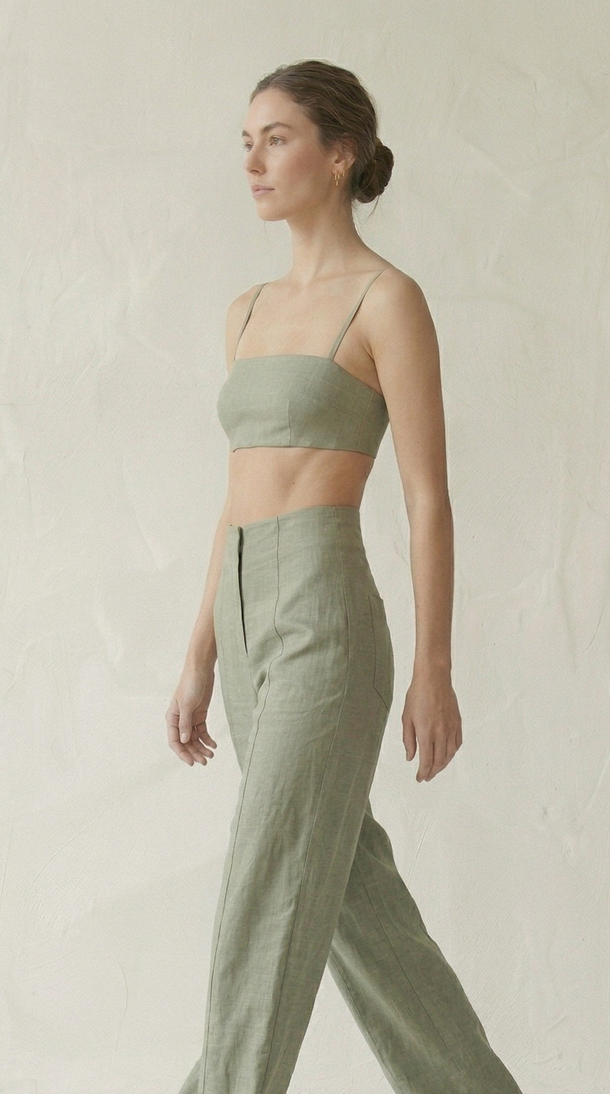 Sage Green Linen Matching Set