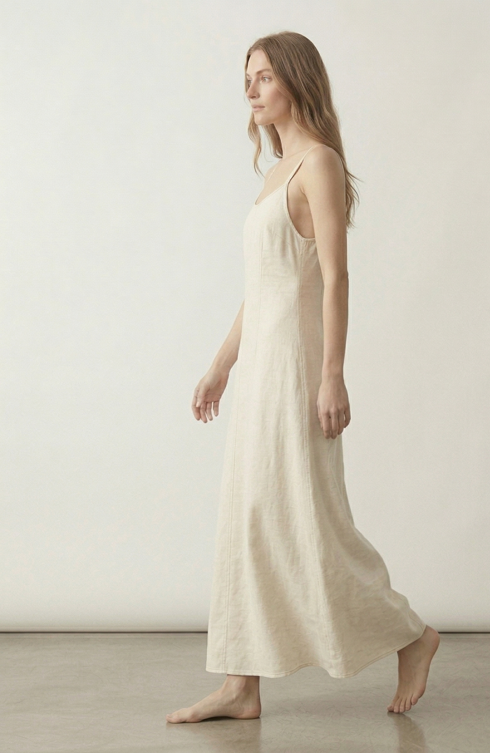 Ivory Linen Maxi Dress