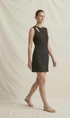 Black Linen Mini Dress