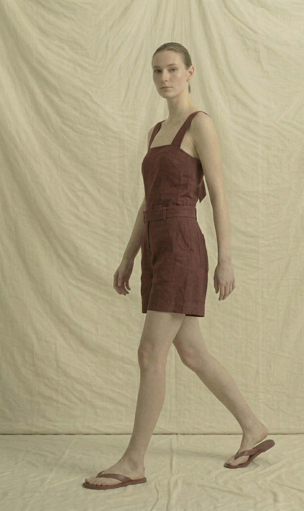 Burgundy Linen Co-ord Set