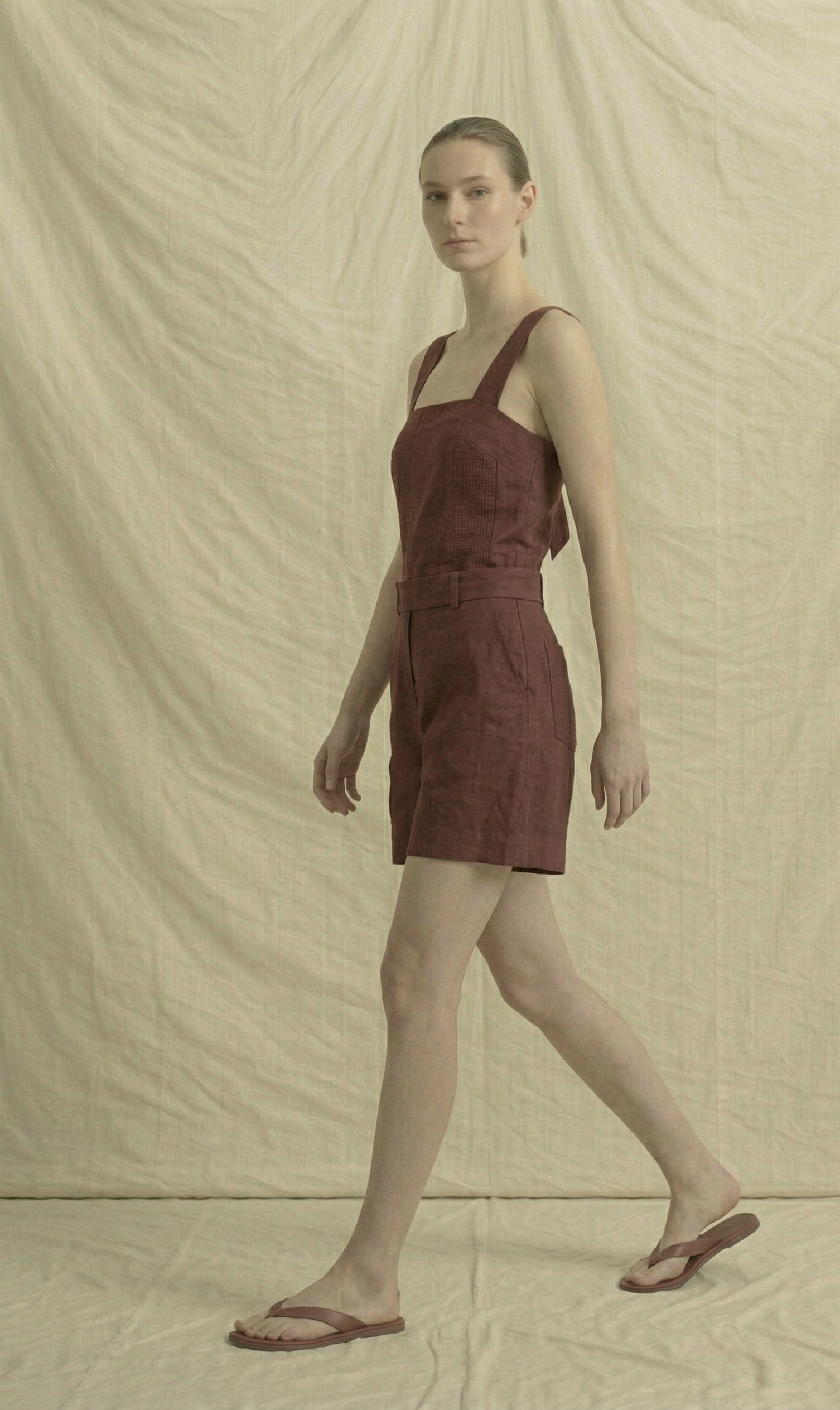 Burgundy Linen Co-ord Set