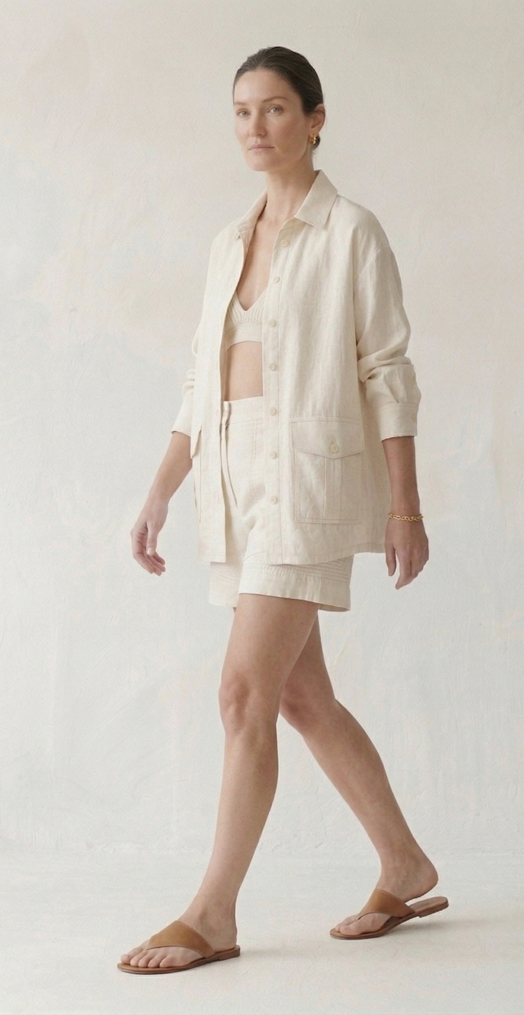 Ivory Linen Co-ord Set for Women