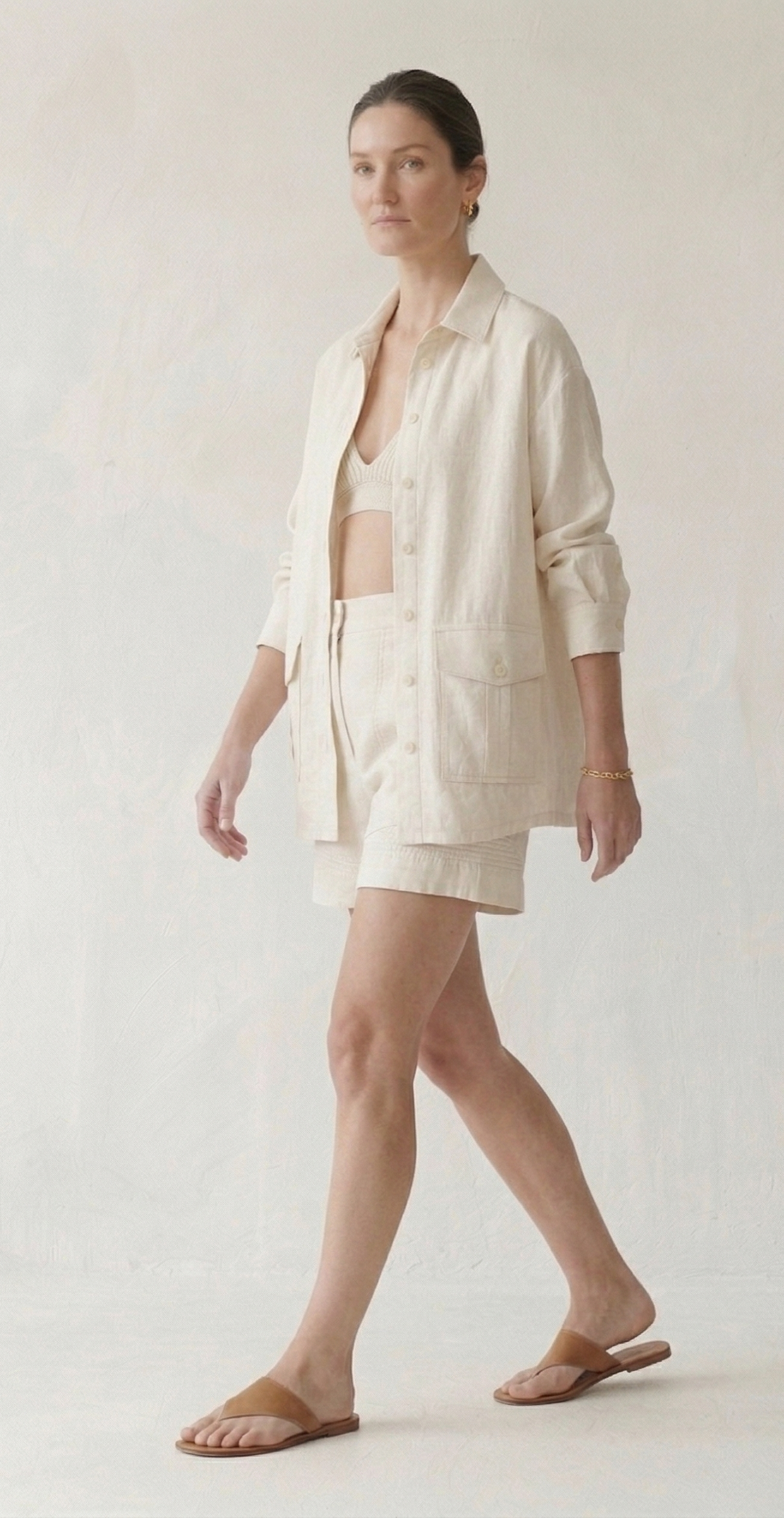 Ivory Linen Co-ord Set for Women